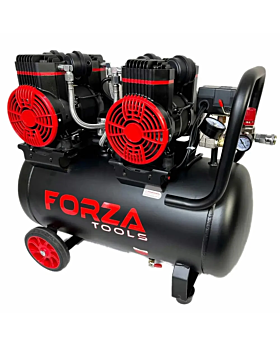 Forza Tools 2900W (2x 1450W) 50L Oil Free Trade Portable Air Compressor-FT290050 
