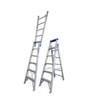 INDALEX Aluminium Dual Purpose Ladder - Pro Series - 1.8m-3.2m 150kg Rated