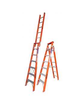 INDALEX Fibreglass Dual Purpose Ladder-Tradesman Series- 2.1m-3.8m 135kg Rated