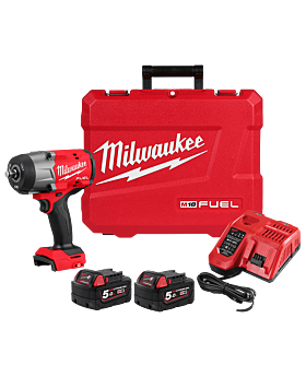 Milwaukee M18FHIW2F12502C 18V 5.0Ah Li-ion Cordless Fuel 1/2" Drive High Torque Impact Wrench with Friction Ring Combo Kit