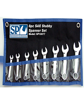 8 Piece Combination Stubby Spanner Set SAE