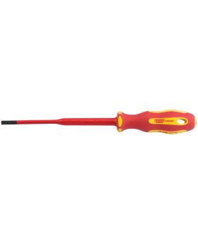 Draper Tools Ergo Plus&#174; Slimline Plain Slot VDE Screwdriver (3.5mm x 100mm) DRA02159