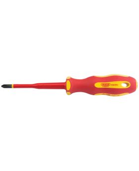 Draper Tools Ergo Plus&#174; Slimline Cross Slot VDE Screwdriver (No:2 x 100mm) DRA02164