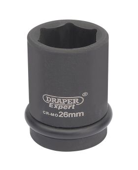 Draper Tools Expert 26mm 3/4 Square Drive Hi-Torq&#174; 6 Point Impact Socket DRA05007