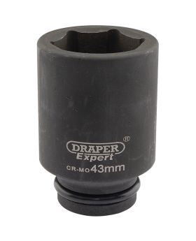 Draper Tools Expert 43mm 3/4 Square Drive Hi-Torq&#174; 6 Point Deep Impact Socket DRA05074