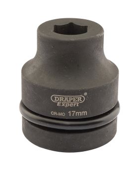 Draper Tools Expert 17mm 1 Square Drive Hi-Torq&#174; 6 Point Impact Socket DRA05098