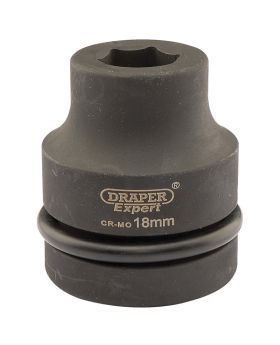 Draper Tools Expert 18mm 1 Square Drive Hi-Torq&#174; 6 Point Impact Socket DRA05099