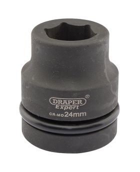 Draper Tools Expert 24mm 1 Square Drive Hi-Torq&#174; 6 Point Impact Socket DRA05105