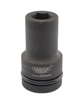 Draper Tools Expert 22mm 1 Square Drive Hi-Torq&#174; 6 Point Deep Impact Socket DRA05137