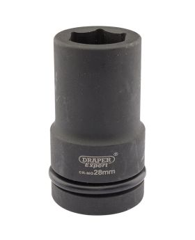 Draper Tools Expert 28mm 1 Square Drive Hi-Torq&#174; 6 Point Deep Impact Socket DRA05143