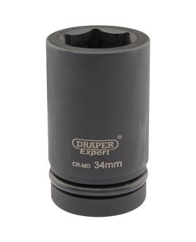 Draper Tools Expert 34mm 1 Square Drive Hi-Torq&#174; 6 Point Deep Impact Socket DRA05148