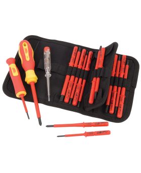 Draper Tools Ergo Plus&#174; VDE Screwdriver Set with Interchangeable Blades (18 Piece) DRA05776