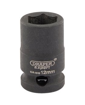 Draper Tools Expert 12mm 3/8 Square Drive Hi-Torq&#174; 6 Point Impact Socket DRA06871