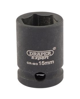 Draper Tools Expert 15mm 3/8 Square Drive Hi-Torq&#174; 6 Point Impact Socket DRA06875