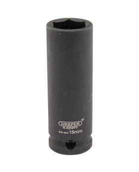 Draper Tools Expert 15mm 3/8 Square Drive Hi-Torq&#174; 6 Point Deep Impact Socket DRA06888