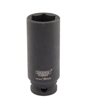 Draper Tools Expert 18mm 3/8 Square Drive Hi-Torq&#174; 6 Point Deep Impact Socket DRA06891