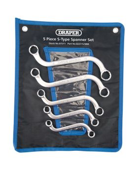 Draper Tools S Type (Obstruction) Ring Spanner Set (5 Piece) DRA07211