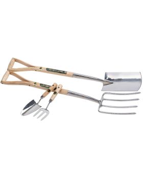 Draper Tools Stainless Steel Fork with Spade Set and Hand Trowel with Hand Fork Set (4 Piece) DRA10348