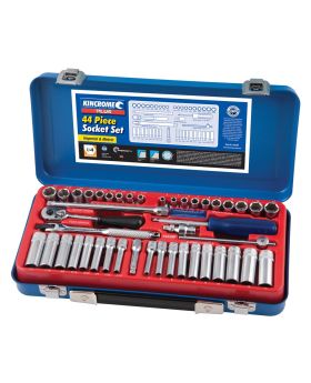 kincrome Socket Set 44 Piece AF & Metric 1/4" Square Drive 13335p