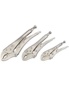 Draper Tools Curved Jaw Self Grip Pliers Set (3 Piece) DRA14040