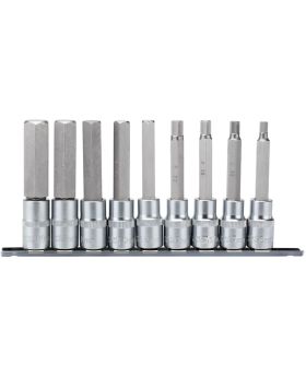 Draper Tools 1/2 Sq. Dr. 100mm Long Metric Hexagonal Socket Bit Set (9 Piece) DRA16308