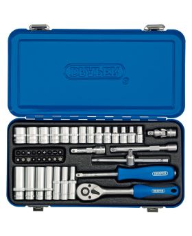 Draper Tools 1/4 Sq. Dr. Metric Socket Set in Metal Case (45 piece) DRA16365