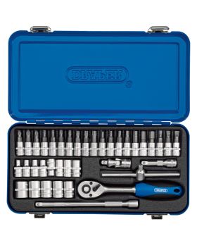 Draper Tools 1/4 Sq. Dr. Metric Socket Set in Metal Case (38 piece) DRA16366