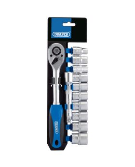 Draper Tools 1/2 Sq. Dr. Metric Socket and Ratchet Set (12 Piece) DRA16374