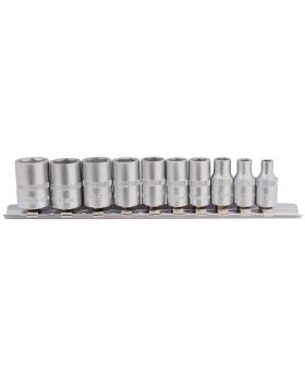 Draper Tools 1/4 Sq. Dr. Metric Sockets on Metal Rail (10 piece) DRA16398