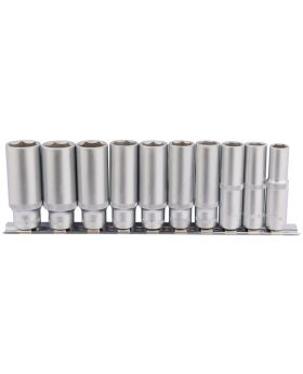 Draper Tools 3/8 Square Drive Deep Socket Set on Metal Rail (10 Piece) DRA16401