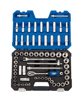 Draper Tools 1/2 Sq. Dr. MM/AF Combined Socket Set (63 Piece) DRA16456