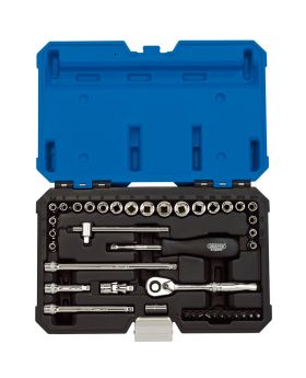 Draper Tools 1/4 Sq. Dr. Combined MM/AF Socket Set (40 Piece) DRA16464