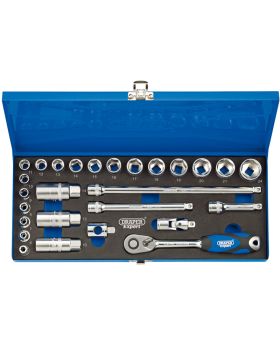 Draper Tools 3/8 Sq. Dr. Metric Socket Set in Metal Case (27 Piece) DRA16470