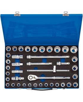 Draper Tools 1/2 Sq. Dr. Combined MM/AF Socket Set (40 Piece) DRA16478