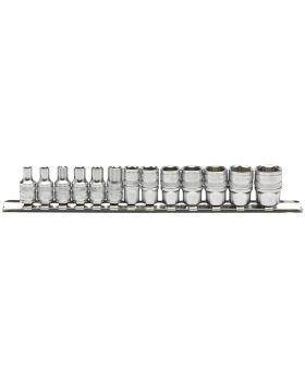 Draper Tools 1/4 Sq. Dr. Metric Socket Set on Metal Rail (13 Piece) DRA16487