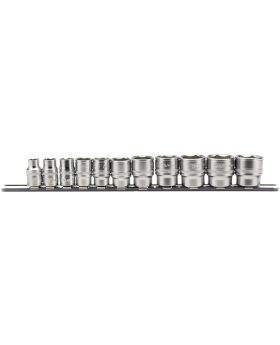 Draper Tools 3/8 Sq. Dr. Imperial Socket Set on Metal Rail (11 Piece) DRA16493