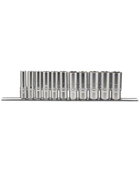 Draper Tools 3/8 Sq. Dr. Imperial Deep Socket Set on Metal Rail (11 Piece) DRA16495