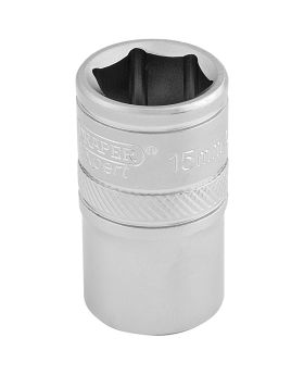 Draper Tools 1/2 Square Drive 6 Point Metric Socket (15mm) DRA16605