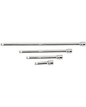 Draper Tools 1/4 Square Drive Satin Chrome Wobble Extension Bar Set (4 Piece) DRA16766