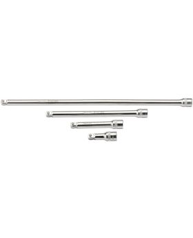 Draper Tools 1/2 Square Drive Satin Chrome Wobble Extension Bar Set (4 Piece) DRA16770