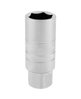 Draper Tools 3/8 Square Drive 12mm Thread 6 Point Satin Chrome Spark Plug Socket (18mm Socket) DRA16776