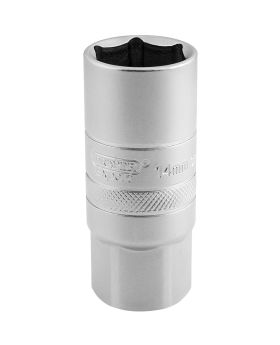 Draper Tools 1/2 Square Drive 14mm Thread 6 Point Satin Chrome Spark Plug Socket (21mm Socket) DRA16783