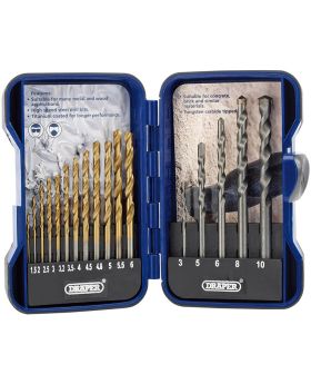 Draper Tools Metric Combined HSS and Masonry Drill Bit Set (17 Piece) DRA18551