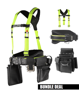 BUILDPRO Backpro Scaffolders/Riggers Tradies Tool Belt Bundle Deal With FREE Harness  