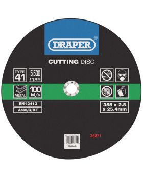 Draper Tools Cutting Discs (355 x 2.8 x 25.4mm) DRA26871