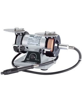 Draper Tools 75mm Mini Bench Grinder with Flexible Drive Shaft and Box of Accessories (150W) DRA27628