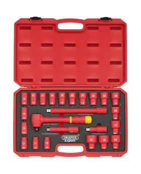 Draper Tools 1/2 Square. Drive. VDE Socket Set (24 Piece) DRA31070