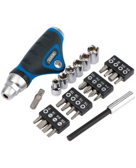 Draper Tools Ratcheting Screwdriver, Socket and Bit Set. (25 piece) DRA31150