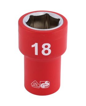 Draper Tools 3/8 Sq. Dr. Fully Insulated VDE Socket (18mm) DRA31724