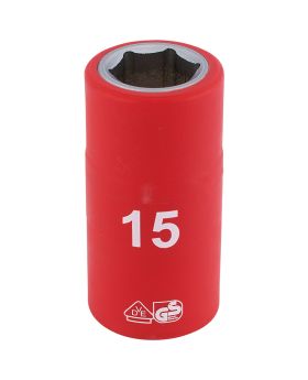 Draper Tools 1/2 Sq. Dr. Fully Insulated VDE Socket (15mm) DRA31835